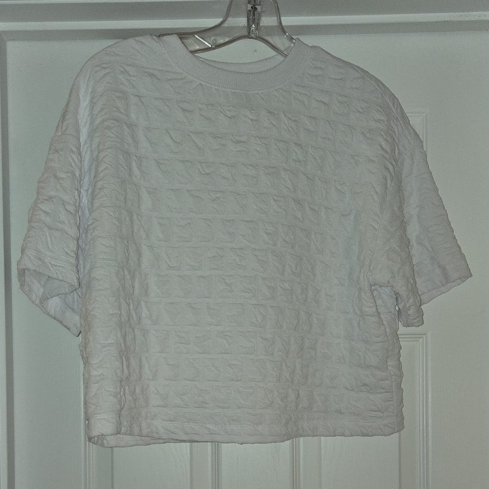 a new day White Textured Crop Top
